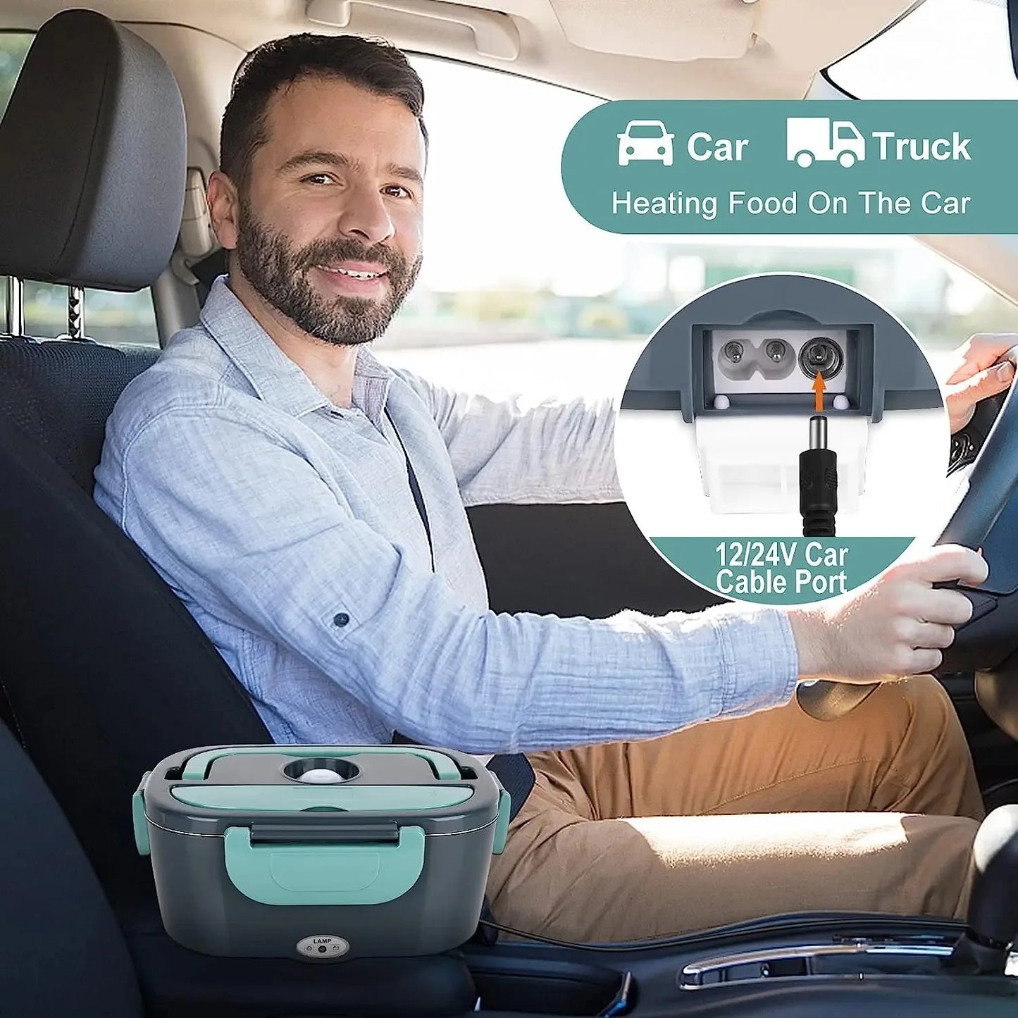 1.5 L 60 W Electric Lunch Box – Portable Food Warmer & Heater for Car and Home