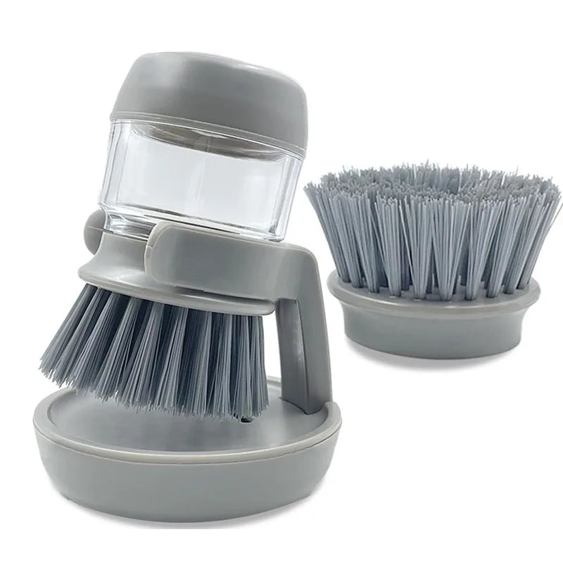 Soap Dispenser & Dishwashing Brush Set with Storage Stand + Drain Base – Easy-to-Clean Kitchen Utensils