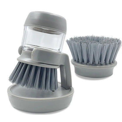 Soap Dispenser & Dishwashing Brush Set with Storage Stand + Drain Base – Easy-to-Clean Kitchen Utensils