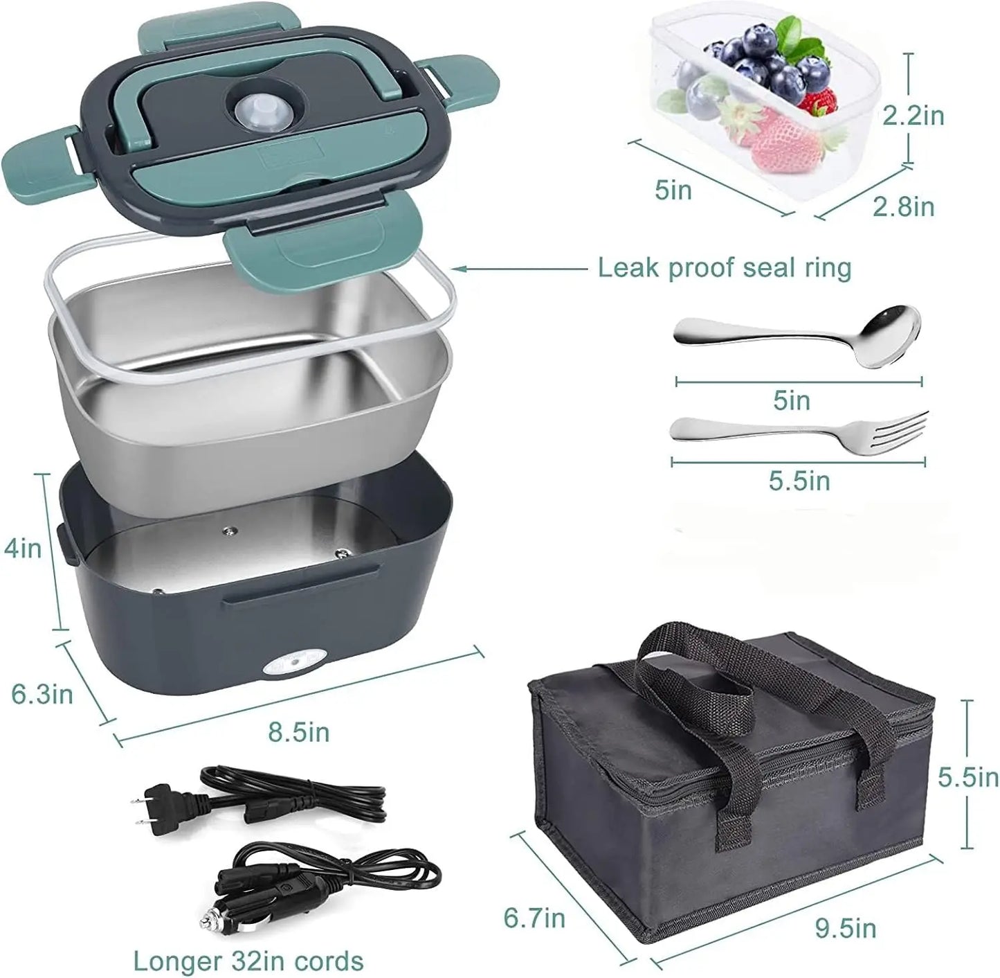 1.5 L 60 W Electric Lunch Box – Portable Food Warmer & Heater for Car and Home