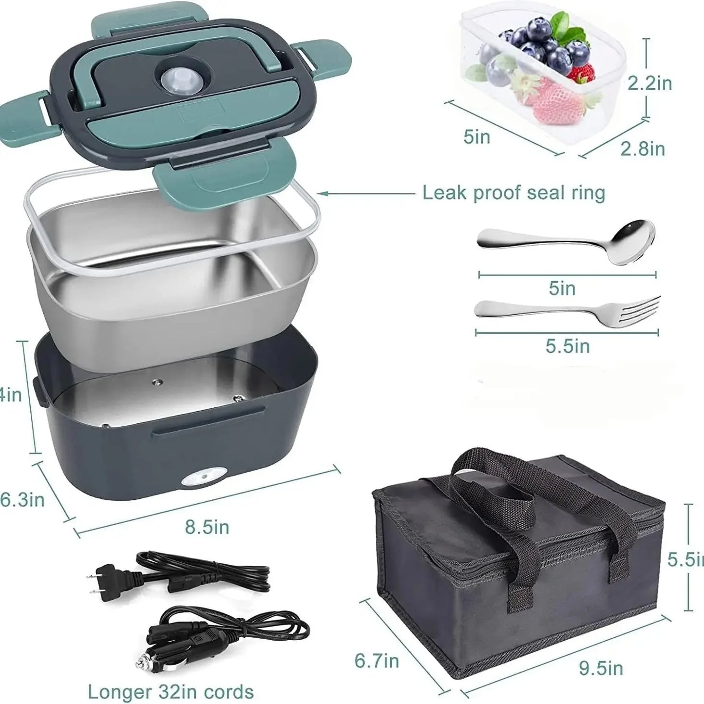 1.5 L 60 W Electric Lunch Box – Portable Food Warmer & Heater for Car and Home