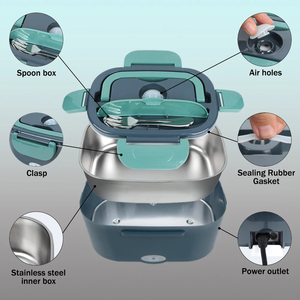 1.5 L 60 W Electric Lunch Box – Portable Food Warmer & Heater for Car and Home