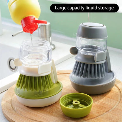 Soap Dispenser & Dishwashing Brush Set with Storage Stand + Drain Base – Easy-to-Clean Kitchen Utensils