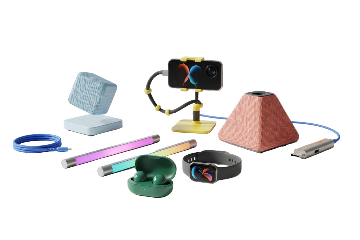 “From smart accessories to creative gadgets, we bring you the trendiest innovations designed to make your life easier, brighter, and smarter. Explore now and stay ahead of the curve. show me picture that describes this message